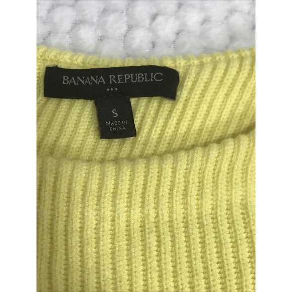 Banana Republic Yellow Cross Back Wool Crew SM - Picture 5 of 8